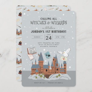 Harry Potter   Hogwarts Castle 1st Birthday Invitation
