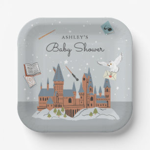 Harry Potter Hogwarts Castle Baby Shower Paper Plate