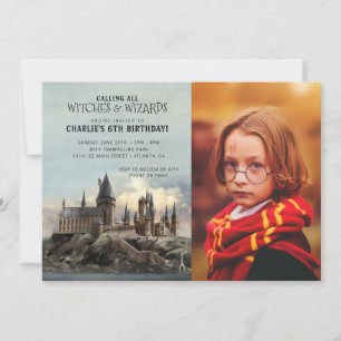 Harry Potter   Hogwarts Castle Birthday - Photo Invitation