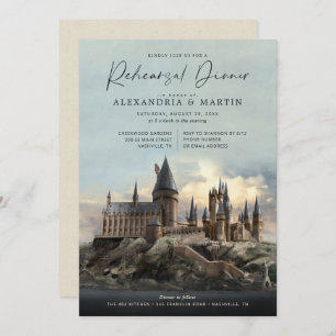 Harry Potter   Hogwarts Castle Rehearsal Dinner Invitation