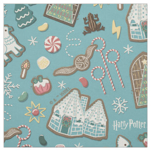 HARRY POTTER™ HOGWARTS™ Christmas Cookie Pattern Fabric