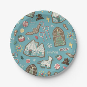 HARRY POTTER™ HOGWARTS™ Christmas Cookie Pattern Paper Plate