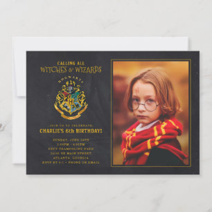 Harry Potter Hogwarts Crest Birthday - Photo Invitation