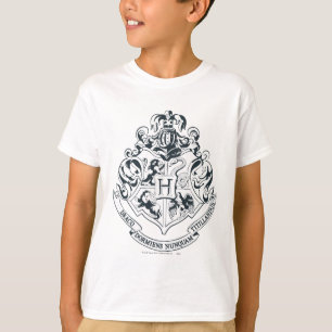 Harry Potter Hogwarts Crest - Black and White T-Shirt