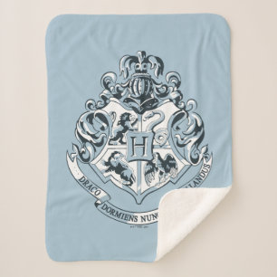 Harry Potter   Hogwarts Crest - Blue Sherpa Blanket