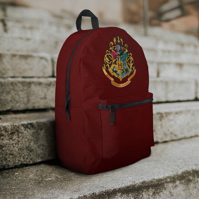 Harry Potter | Hogwarts Crest - Full Colour Printed Backpack (Backpack on steps)