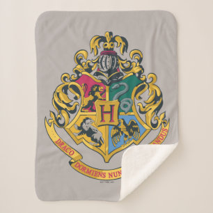 Harry Potter   Hogwarts Crest - Full Colour Sherpa Blanket