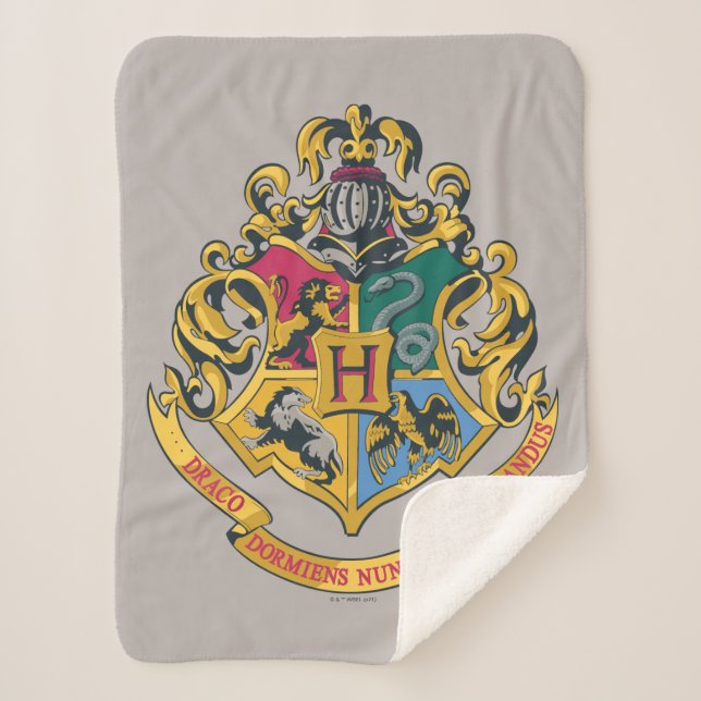 Harry Potter | Hogwarts Crest - Full Colour Sherpa Blanket (Front)