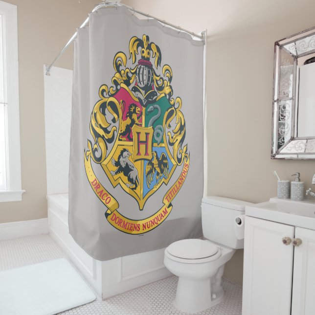 Harry Potter | Hogwarts Crest - Full Colour Shower Curtain (In Situ)