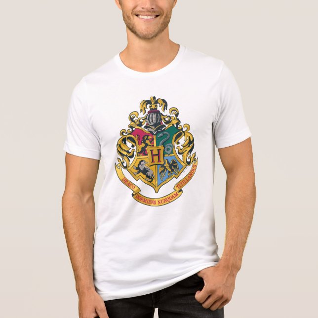 Harry Potter | Hogwarts Crest - Full Colour Tri-Blend Shirt (Front)