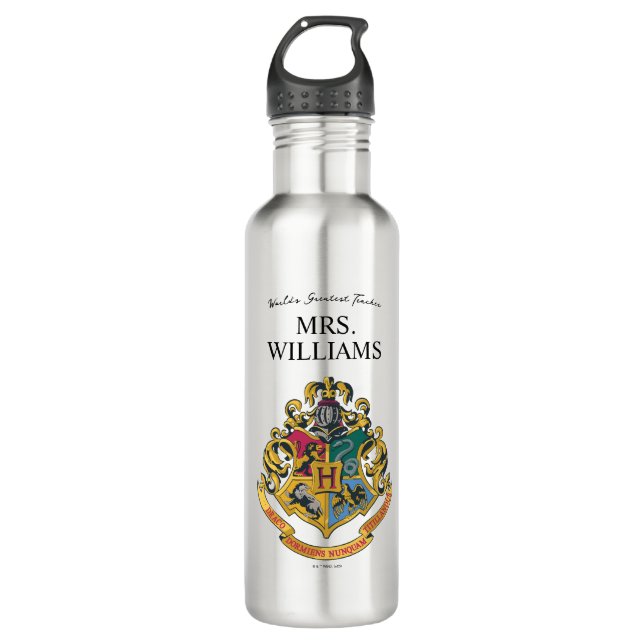 Harry Potter | Hogwarts Crest Teacher Personalise 710 Ml Water Bottle (Front)