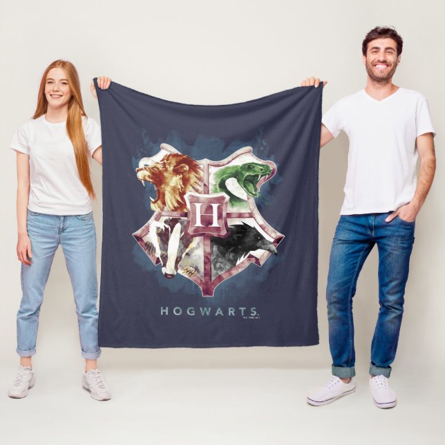 Harry Potter | HOGWARTS™ Crest Watercolor Fleece Blanket (In Situ)