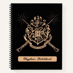 Harry Potter Hogwarts Crossed Wands Crest Sketch Notebook