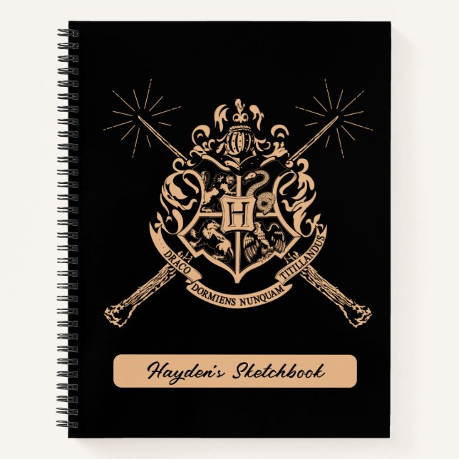 Harry Potter | Hogwarts Crossed Wands Crest Sketch Notebook (Front)