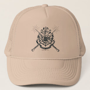 Harry Potter   Hogwarts Crossed Wands Crest Trucker Hat