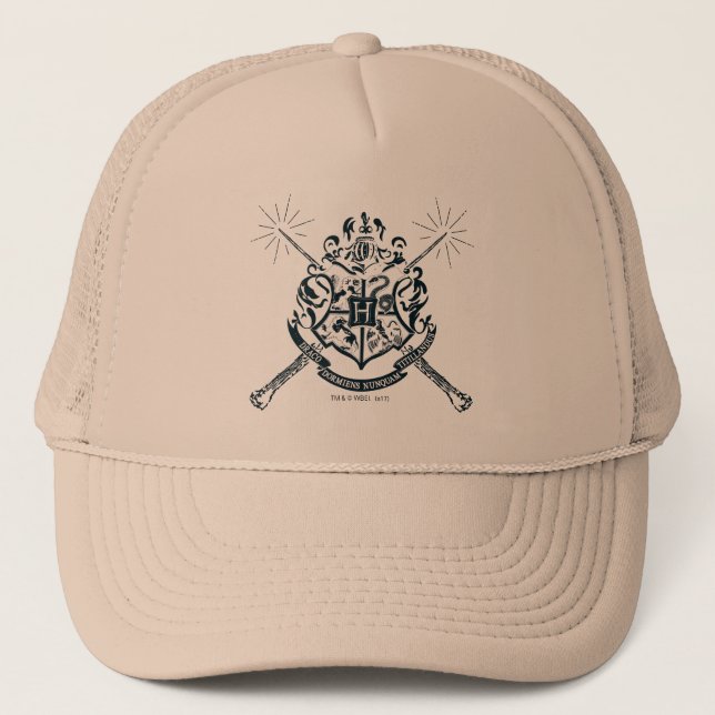 Harry Potter | Hogwarts Crossed Wands Crest Trucker Hat (Front)