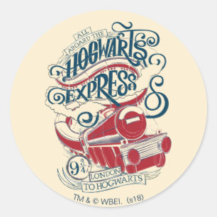 Harry Potter   Hogwarts Express Typography Classic Round Sticker