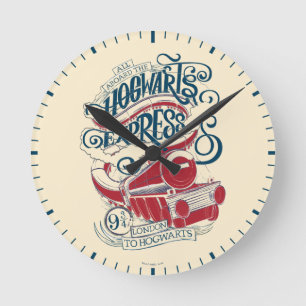 Harry Potter   Hogwarts Express Typography Round Clock