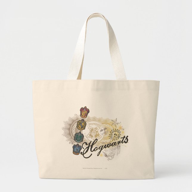 Harry Potter | Hogwarts Houses - Full Colour Large Tote Bag (Front)
