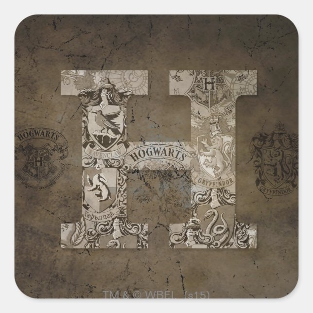 Harry Potter | Hogwarts Monogram Square Sticker (Front)