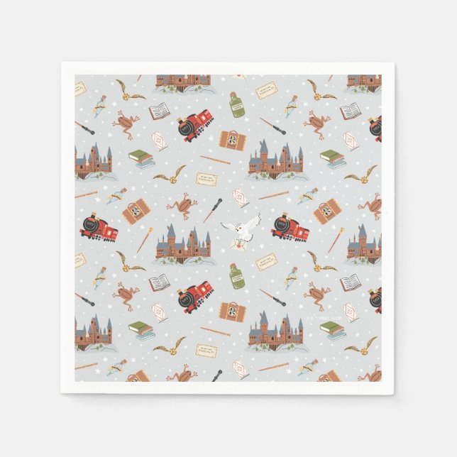 Harry Potter | Hogwarts Pattern Baby Shower Napkin (Front)