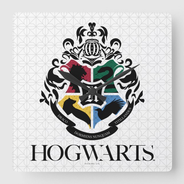 Harry Potter | HOGWARTS™ Pride School Crest Square Wall Clock (Front)