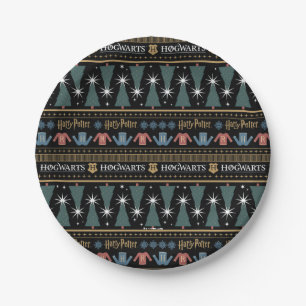 HARRY POTTER™ Holiday Sweater Pattern Paper Plate