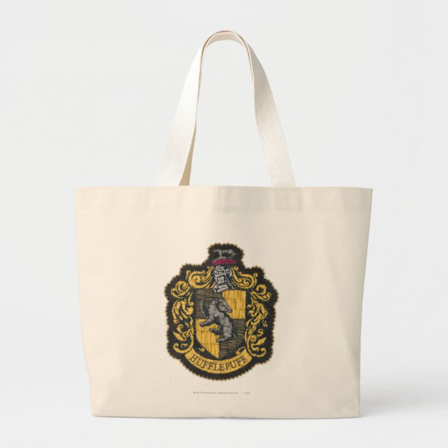 Harry Potter | Hufflepuff Crest Patch Large Tote Bag (Front)