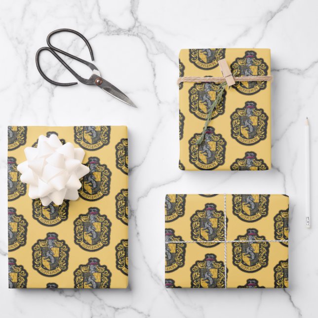 Harry Potter | Hufflepuff Crest Patch Wrapping Paper Sheet (Front)