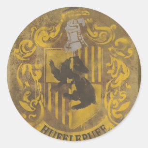 Harry Potter   Hufflepuff Crest Spray Paint Classic Round Sticker