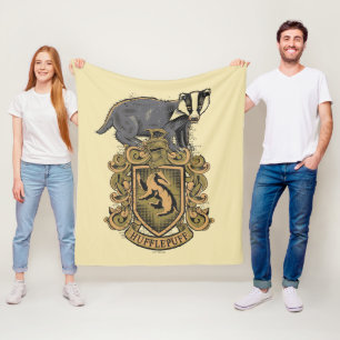 Harry Potter Hufflepuff Crest with Badger Fleece Blanket
