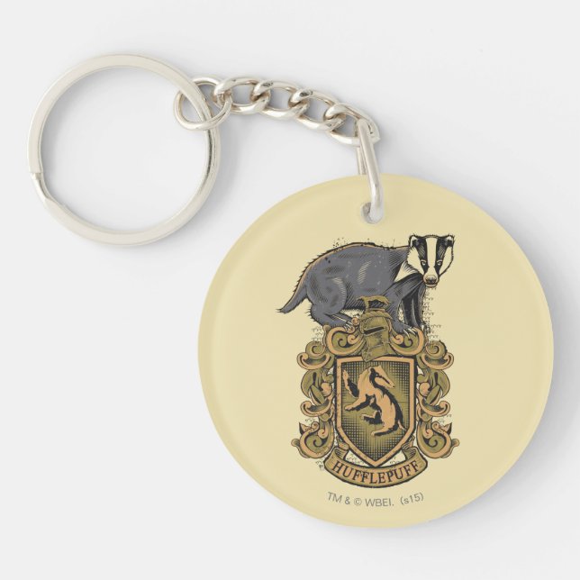 Harry Potter | Hufflepuff Crest with Badger Key Ring (Front)