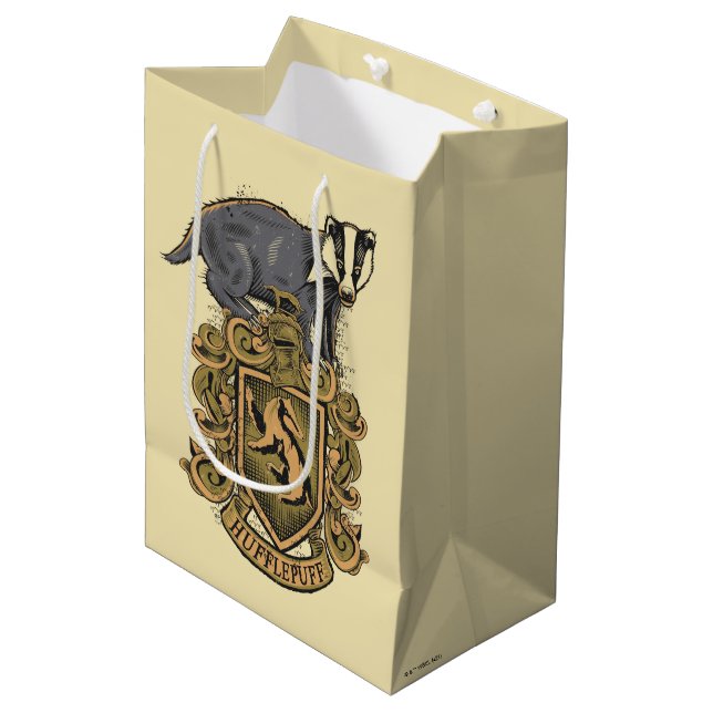 Harry Potter | Hufflepuff Crest with Badger Medium Gift Bag (Front Angled)