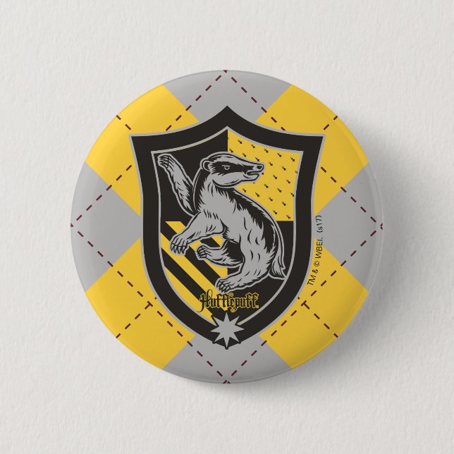 Harry Potter | Hufflepuff House Pride Crest 6 Cm Round Badge (Front)