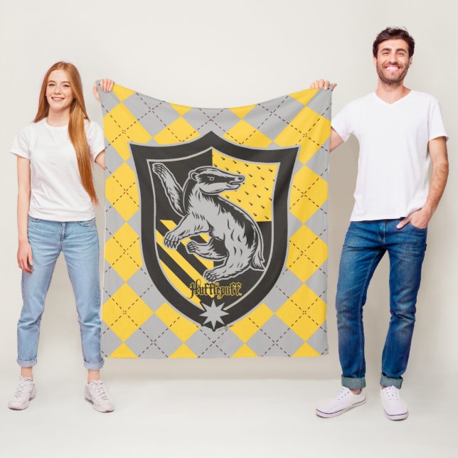 Harry Potter | Hufflepuff House Pride Crest Fleece Blanket (In Situ)