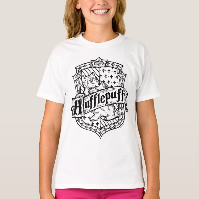 HARRY POTTER™ HUFFLEPUFF™ Line Art Crest T-Shirt (Front)