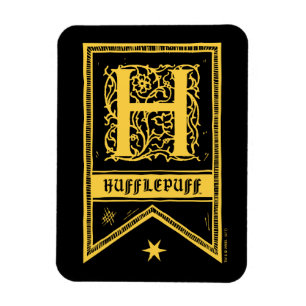 Harry Potter   Hufflepuff Monogram Banner Magnet