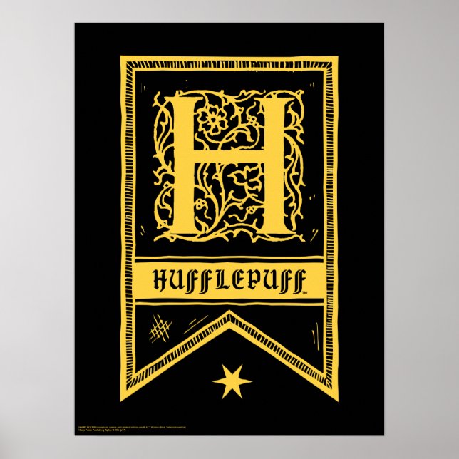 Harry Potter | Hufflepuff Monogram Banner Poster (Front)