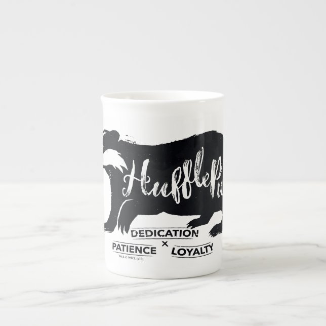 Harry Potter | HUFFLEPUFF™ Silhouette Typography Bone China Mug (Front)