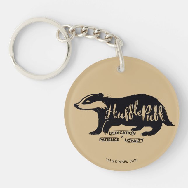 Harry Potter | HUFFLEPUFF™ Silhouette Typography Key Ring (Front)