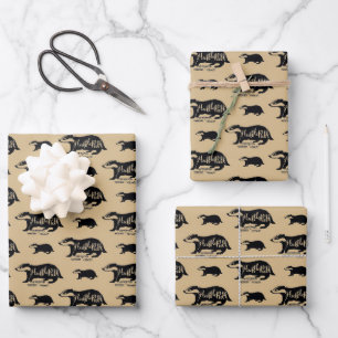 Harry Potter   HUFFLEPUFF™ Silhouette Typography Wrapping Paper Sheet