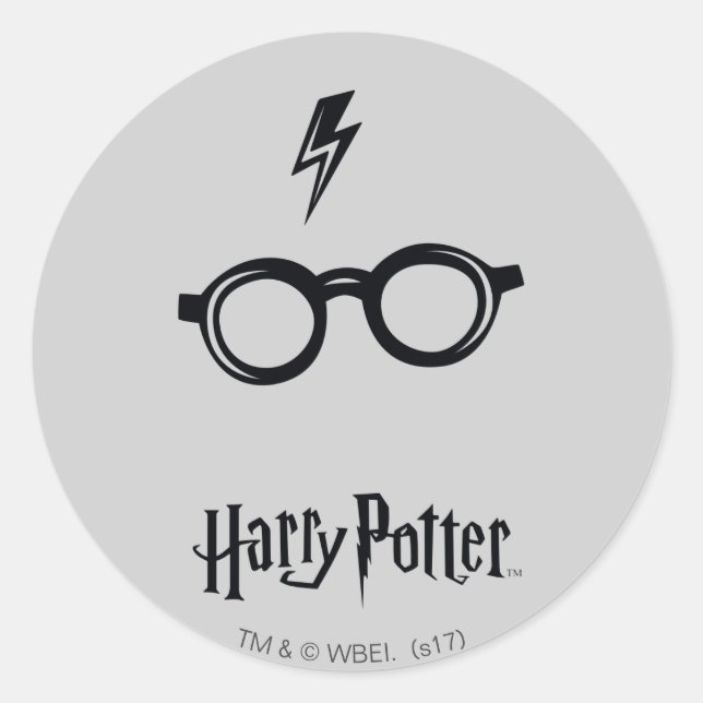 Harry Potter | Lightning Scar and Glasses Classic Round Sticker (Front)
