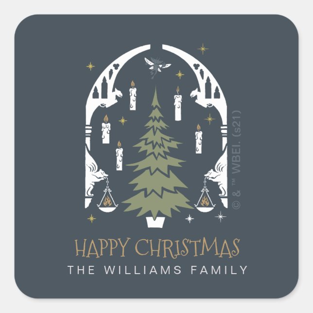 HARRY POTTER™ Magical Christmas Tree  Square Sticker (Front)