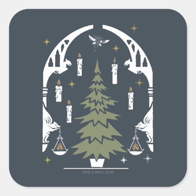 HARRY POTTER™ Magical Christmas Tree Square Sticker (Front)