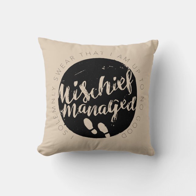 Harry Potter | Marauder's Map Charms Typography Cushion (Front)