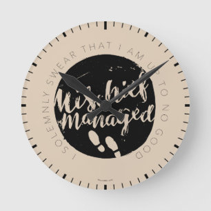 Harry Potter   Marauder's Map Charms Typography Round Clock