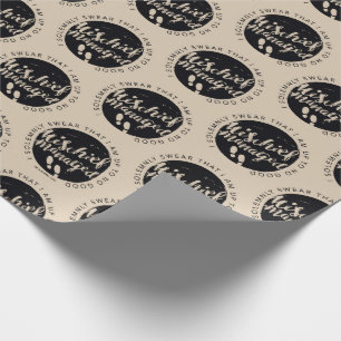 Harry Potter   Marauder's Map Charms Typography Wrapping Paper