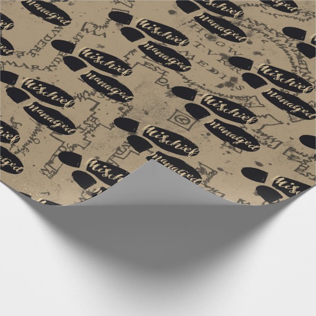 Harry Potter | MISCHIEF MANAGED™ Map Footprints Wrapping Paper (Corner)