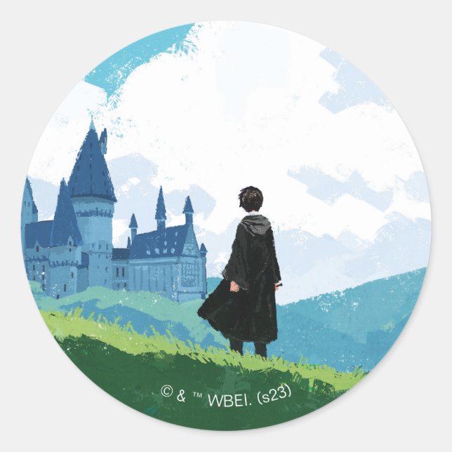 HARRY POTTER™ Overlooking HOGWARTS™ Castle Classic Round Sticker (Front)