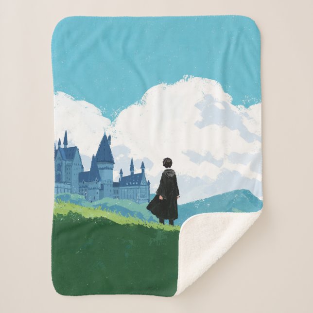 HARRY POTTER™ Overlooking HOGWARTS™ Castle Sherpa Blanket (Front)